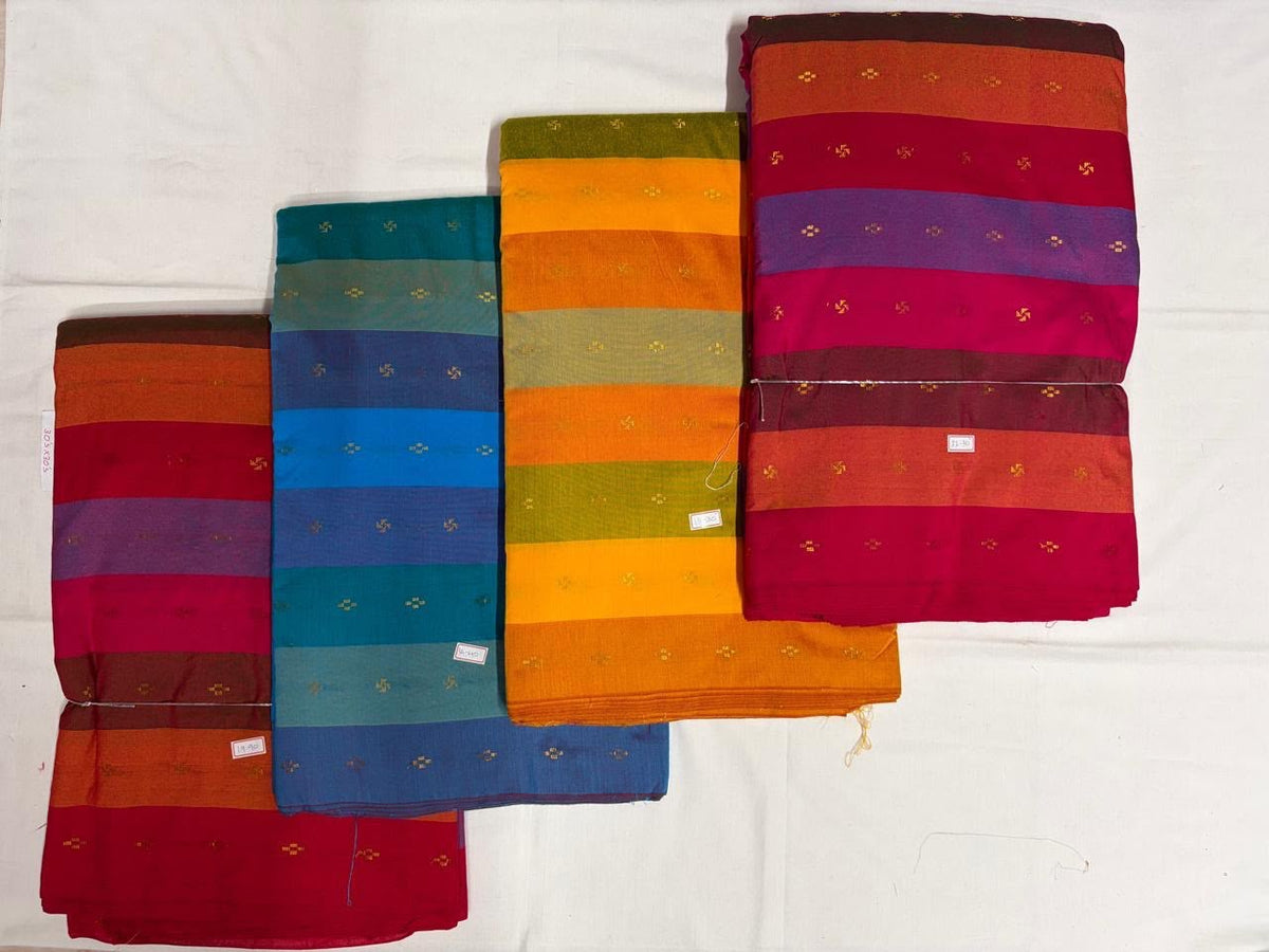 Semi Silk Multi Patta with Buttis
