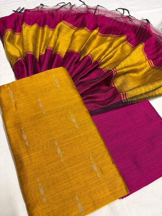 Raw Silk Slub Contrast Suit Fabric