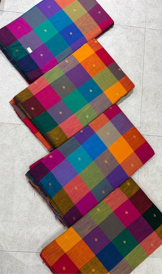 Madras Checks with Zari Woven Butti